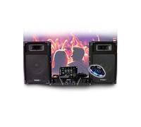 BMI Kit de sonorisation Disco 480W IBIZA SOUND DJ300 Ampli table mix enceintes micro OVNI LED