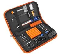 Kit de Soudage 220V Iron Electrique Réglable 60W Fer à Souder, 6 Pcs Soudure avec Pompe à dessouder , Support de Brasage