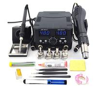 Kit de Soudage 80 0W SMD Station de soudage pistolet à air chaud 2 en 1 Double affichage numérique Iron souder électrique BGA Outils réparation retravaillé(8588D TOOL SET 2)