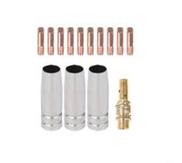 Kit de soudage complet de 14 pièces pour soudage MIG avec 10 pointes de soudage en cuivre 0 030, 3 buses de gaz et 1 diffuseur pour une performance améliorée