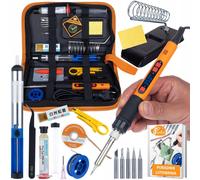 Kit de soudage Rosfix 80W LCD 11 en 1 avec flux, 6 pannes, pompe, ESD.