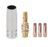 Kit de soudeur MIG 5 pièces pour torche 15AK compatible avec les machines de soudage série MB Buses en laiton diffuseurs M6 Embouts en cuivre rouge 0,8 mm 1 mm (1,0 mm)