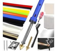 Kit de soudure en plastique 100 W, kit de fer à souder en plastique 110 V avec 121 tiges, outil de réparation de surface professionnel pour pare-chocs de voiture avec 4 pointes de soudure, filet de