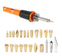 Kit de soudure HUIOP 30 W 24 pièces Kit d'outils de pyrogravure en bois Kit de combustion du bois Pointes de combustion en bois Hobby Craft Soudure Stylo de fer Outils pour brûler