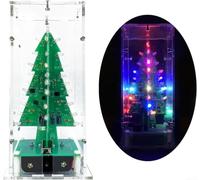 Kit de soudure multicolore à LED pour sapin de Noël avec code QR Instructions pour un assemblage facile et un projet d'apprentissage STEM amusant (7 couleurs)