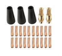 Kit de soudure sans gaz 25 pièces avec embouts et diffuseurs, compatible avec Lincoln pour Magnum 100l Weld Pak 100hd 125hd 140hd 180hd et Eastwood Mig 135 175 pour des soudures propres (1 mm)