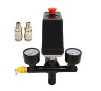 Kit de soupape de commande de pressostat de compresseur d'air avec baromètre et raccord rapide de style allemand - Pressostat en alliage de zinc et en acier inoxydable pour
