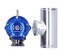 Kit de Soupape de Décharge Turbo, Akozon Universel SDD-BOVGRSBL FPG250 Aluminium Valve de Soufflage Turbo à Billettes Avec Tuyau à Bride de 2,5 Pouces Type-RS(bleu)