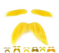 Kit de sourcils autocollants - Faux moustache et sourcils - Décoration Lorax - À coller - Pour cosplay, costumes, Halloween, fêtes, Noël, @3, M