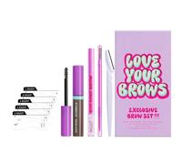 Kit de sourcils avec carte à sourcils, kit de crayons à sourcils pour sourcils - Maquillage des yeux imperméable et incassable - Kit de maquillage avec tondeuse à sourcils, crème à sourcils, sourcils