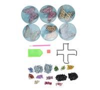 Kit de sous-verres de peinture en strass papillons, avec support, colle d'argile, compétences pratiques améliorées, forte adhérence pour débutant