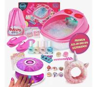 Kit spa phosphorescent pour enfants avec kit de pédicure - Ensemble de vernis à ongles pour enfants pour une expérience spa ultime - Kit spa pour filles
