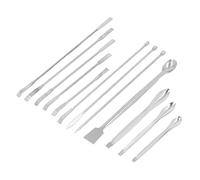 Kit de Spatule de Laboratoire en Acier Inoxydable 12 Pièces pour la Conception à Double extrémité D'expérience, Longue Poignée Pratique pour les Laboratoires, les Maisons