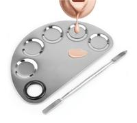 Kit De Spatule De Pôlette De Melange De Forme Demi-Ronde En Acier Inoxydable Outil D'art D'ongle De Maquillage Pour La Fondation Cosmetique De Beaute Pigment De Vernis À Ongles