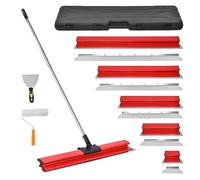 Kit de spatules télescopiques pour mastic de 86 cm à 206 cm, avec manche ergonomique et adaptateur multi-angle, outils professionnels pour le lissage des murs et plafonds en plaques de plâtre et la re