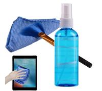 Kit de spray de nettoyage d'écran - Nettoyeur d'écran TV d'ordinateur avec pinceau, chiffon en microfibre | Kit de nettoyage d'affichage électronique, solution antistatique, paquet d'entretien doux
