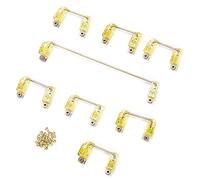 Kit de stabilisateurs pour clavier mécanique avec fil plaqué or, vis pour PCB 6,25U et 2U - Stabilisateurs pour claviers personnalisés DIY à 61, 64, 87, 104 ou 108 touches (Jaune transparent)