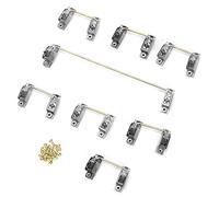 Kit de stabilisateurs pour clavier mécanique avec fil plaqué or, vis pour PCB 6,25U et 2U - Stabilisateurs pour claviers personnalisés DIY à 61, 64, 87, 104 ou 108 touches (Noir Transparent)