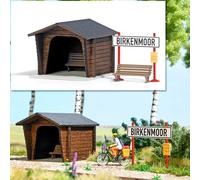 Kit De Station Birkenmoor Avec Accessoires HO/OO Échelle Busch 1463