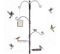 Kit de Station d'alimentation for Oiseaux de 75 Pouces, Poteau de Support for mangeoire for Oiseaux Sauvages avec 4 poteaux de Suspension, Support Multi-mangeoire