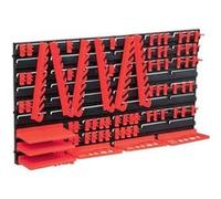 Kit de stockage avec panneaux muraux - vidaXL - 71 pcs - Rouge et noir - Plastique - Extensible Rouge G