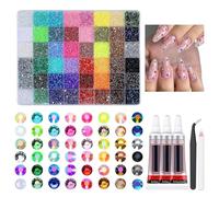 Kit de strass pour ongles - Ensemble de strass en résine | Kit de nails art à faire soi-même pour coques de téléphone, vêtements, scrapbooking, chaussures, sacs, gourdes