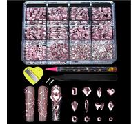 Kit de strass pour ongles - Strass brillants - Pour la décoration des ongles - Avec une bonne brillance - Pour l'école, le quotidien, le travail, les rendez-vous