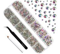 Kit de strass ronds en cristal AB 6 tailles (transparent AB)