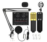 Kit de streaming en direct - Ensemble de microphone à condensateur, équipement d'enregistrement, accessoires de studio professionnels, outils de podcast | Kit audio convivial avec support réglable
