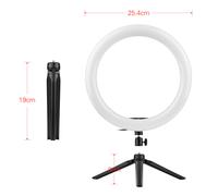 Kit de streaming vidéo Andoer avec anneau lumineux LED 10 pouces, rotule, mini trépied, déclencheur à distance et support pour téléphone