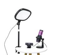 Kit de streaming vidéo en direct (Deluxe) - pour appel vidéo, jeux, podcast, YouTube, création de contenu - Comprend une webcam 2K 60 FPS - Microphone cardioïde professionnel et une lumière plate LED