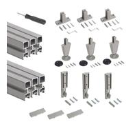 Kit de structure modulaire Zero sol et mur 3 profils et vérins - gris EMUCA