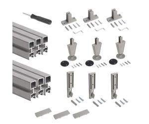 Kit de structure modulaire Zero sol et mur 3 profils et vérins - gris EMUCA