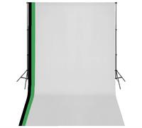 Kit de Studio Photo 3 Toiles de Fond Coton Cadre Réglable 3x3 m Support vidaXL