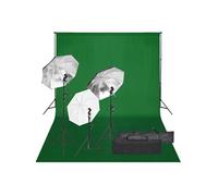vidaXL Kit de Studio Photo avec Éclairage et Toile de Fond Lumière de Photographie Système de Fond Kit 3094706 Noir G