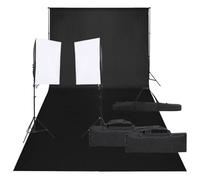 Kit de studio photo avec éclairage Softbox, système de fond, lumière continue LED, trépied réglable en hauteur, design portable, lampe de studio et vidéo pour photographie, vidéo, streaming, vlog