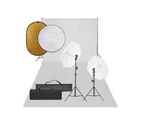 Kit de Studio Photo Eclairage Toile de Fond et Réflecteur Multi-taille vidaXL