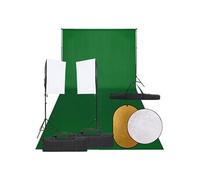 vidaXL Kit de Studio Photo avec Éclairage Toile de Fond et Réflecteur Lumière de Photographie Système de Fond Kit 3094761 Vert G