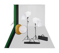Kit de studio photo avec lampes toile de fond et réflecteur
