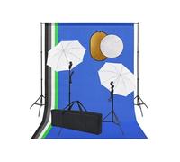 Kit de studio photo avec lampes toile de fond et réflecteur