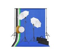 Kit de studio photo avec lampes toile de fond et réflecteur