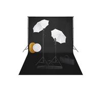 Kit de studio photo avec lampes toile de fond et réflecteur