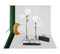 Kit de studio photo avec lampes toile de fond et réflecteur