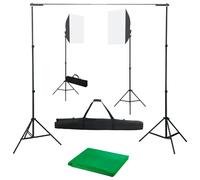 Kit de Studio Photo avec Toile de Fond et Boîtes à Lumière Photographie vidaXL