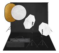 vidaXL Kit de studio photo avec éclairage toile de fond et réflecteur