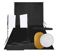 Kit de Studio Photo Éclairage Toile de Fond et Réflecteur Photographie vidaXL