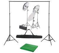Kit de Studio Photo Ensemble d'Eclairage et Toile de Fond Photographie vidaXL