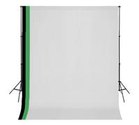 Kit de Studio Photo 3 Toiles de Fond Coton Cadre Réglable 3x3 m Support