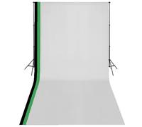 Kit de studio photo et 3 toiles de fond réglables Coton 3x6 m