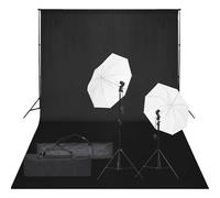 vidaXL Kit de Studio Photo avec Éclairage et Toile de Fond Lumière de Photographie Système de Fond Kit 3094650 Blanc G